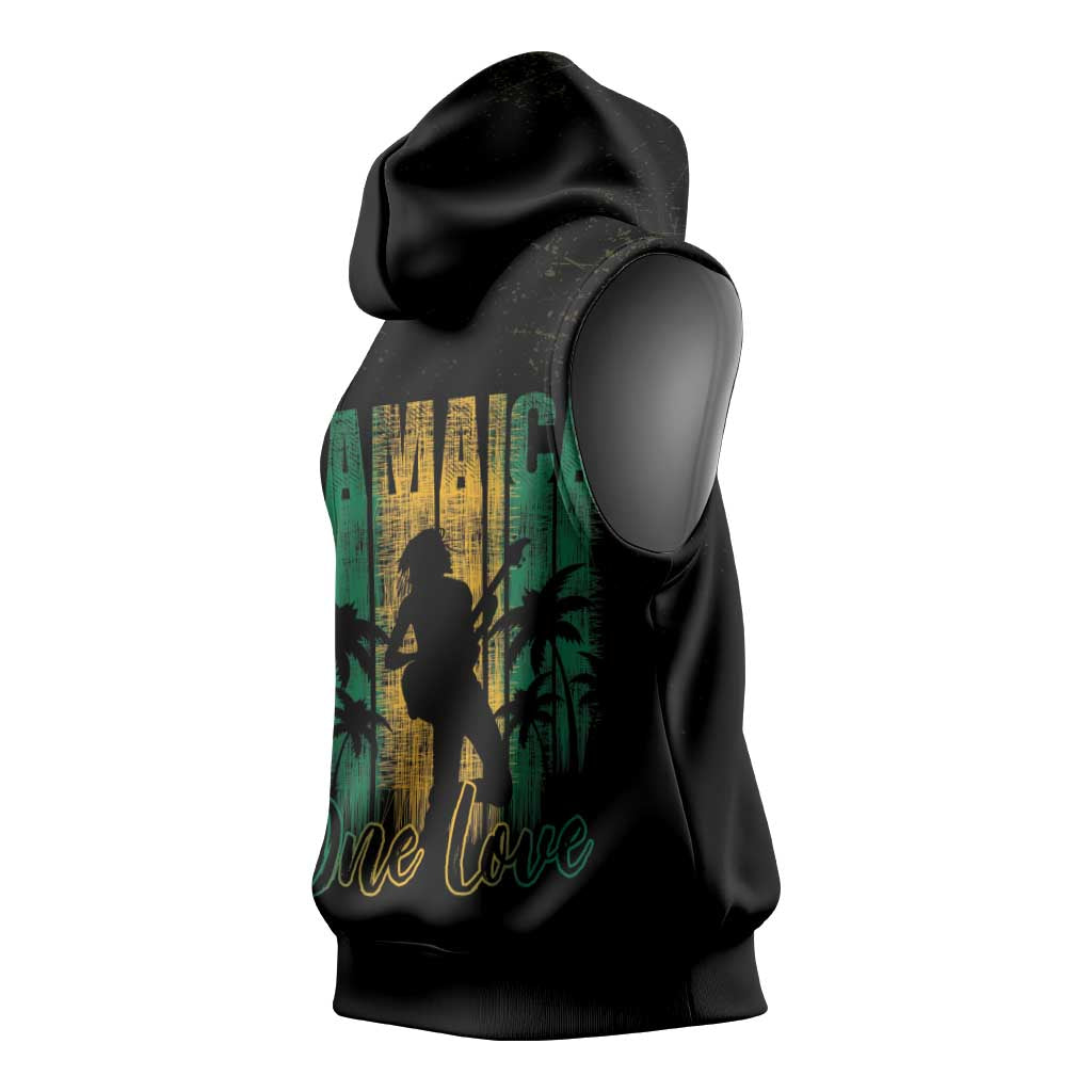 Jamaica One Love Grunge Sleeveless Hoodie Jamrock - Wonder Print Shop