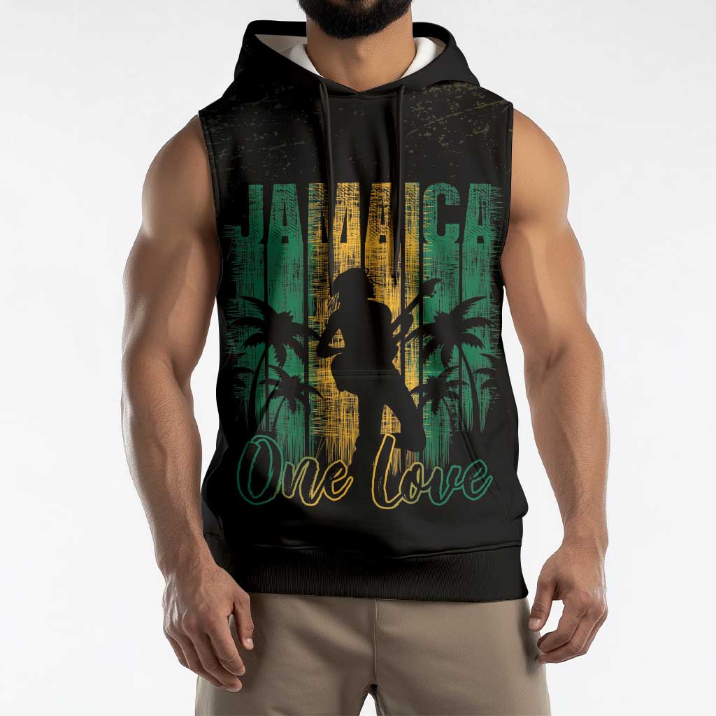 Jamaica One Love Grunge Sleeveless Hoodie Jamrock - Wonder Print Shop