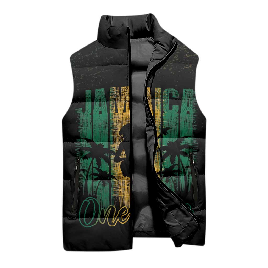 Jamaica One Love Grunge Sleeveless Puffer Jacket Jamrock - Wonder Print Shop