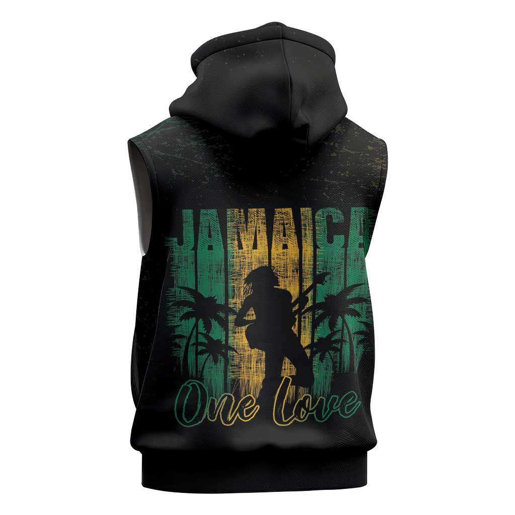 Jamaica One Love Grunge Sleeveless Zip Hoodie Jamrock - Wonder Print Shop