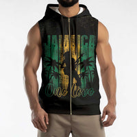 Jamaica One Love Grunge Sleeveless Zip Hoodie Jamrock - Wonder Print Shop