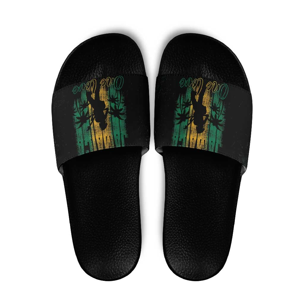 Jamaica One Love Grunge Slide Sandals Jamrock - Wonder Print Shop