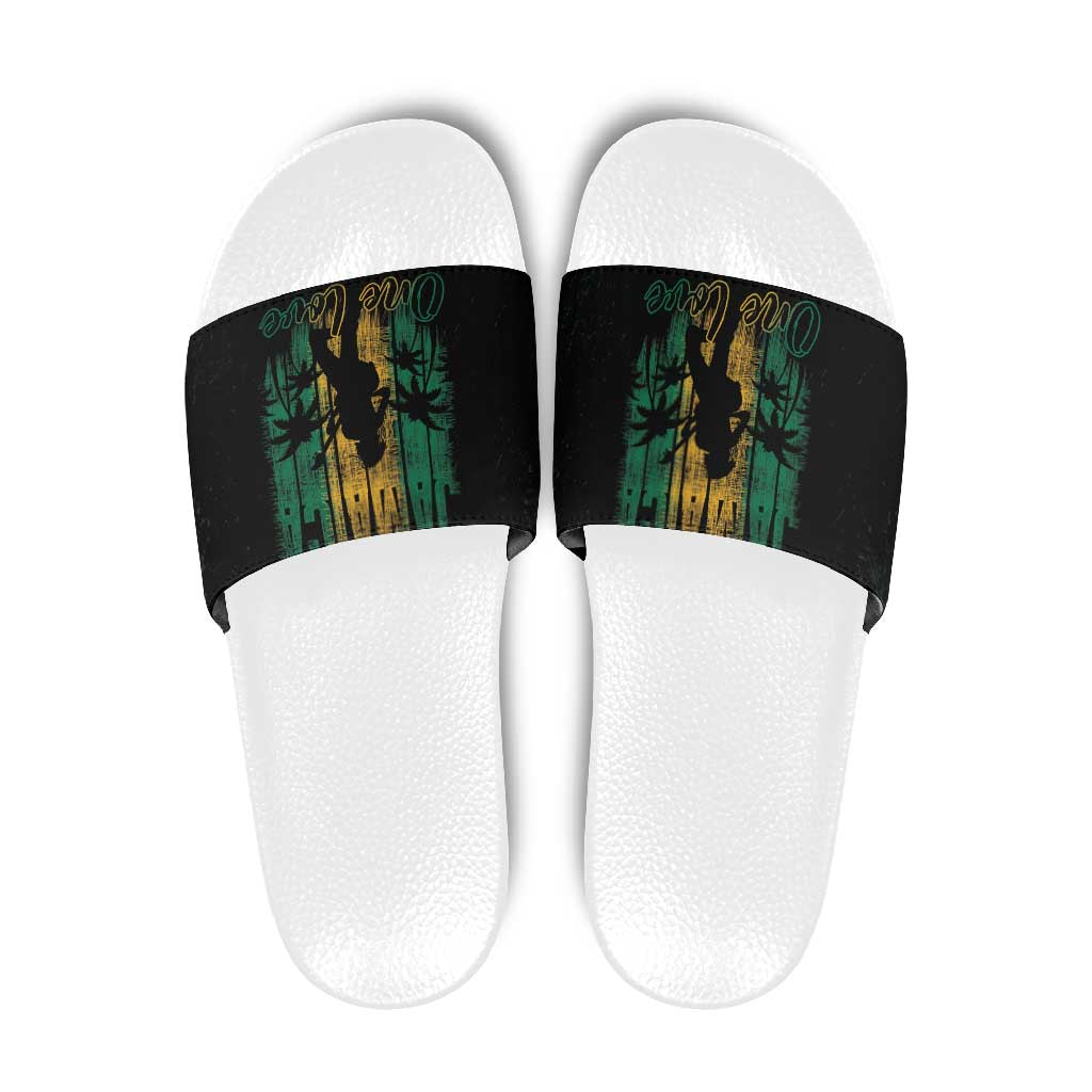 Jamaica One Love Grunge Slide Sandals Jamrock - Wonder Print Shop