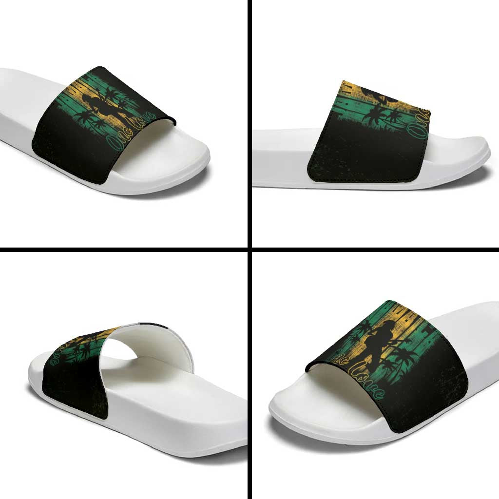 Jamaica One Love Grunge Slide Sandals Jamrock - Wonder Print Shop