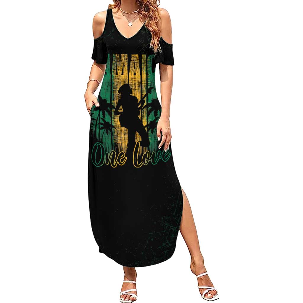 Jamaica One Love Grunge Summer Maxi Dress Jamrock - Wonder Print Shop