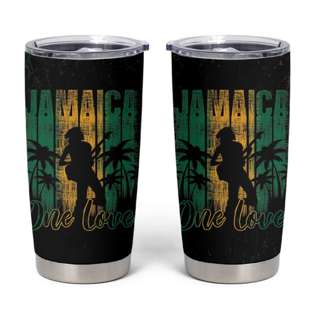 Jamaica One Love Grunge Tumbler Cup Jamrock - Wonder Print Shop
