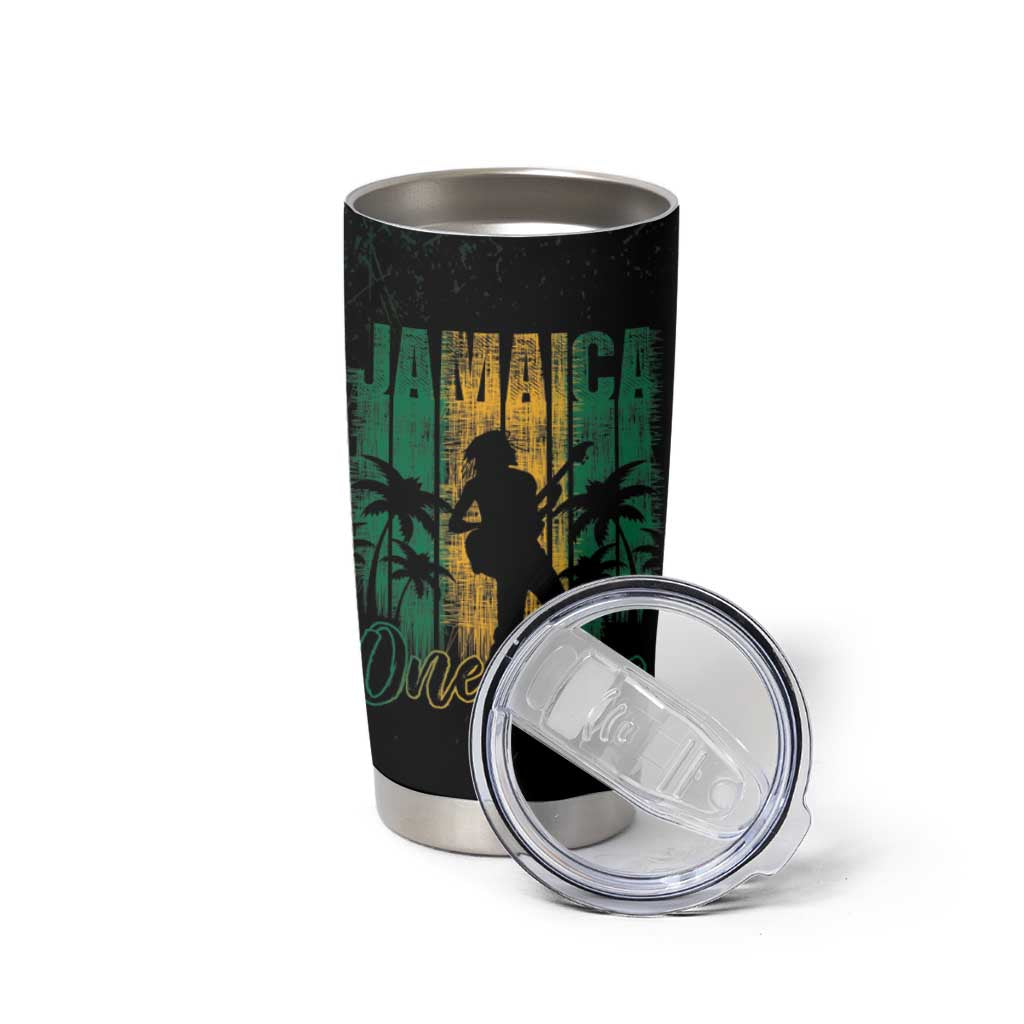 Jamaica One Love Grunge Tumbler Cup Jamrock - Wonder Print Shop