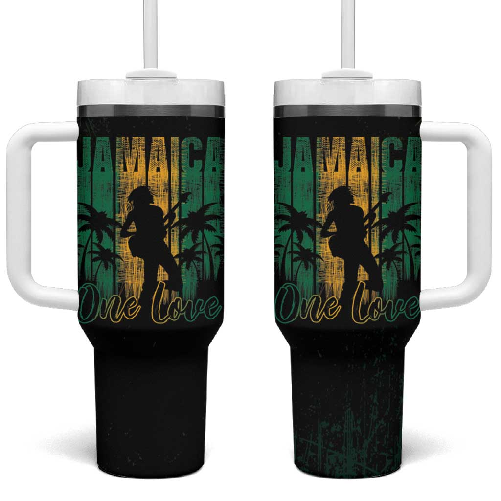 Jamaica One Love Grunge Tumbler With Handle Jamrock - Wonder Print Shop