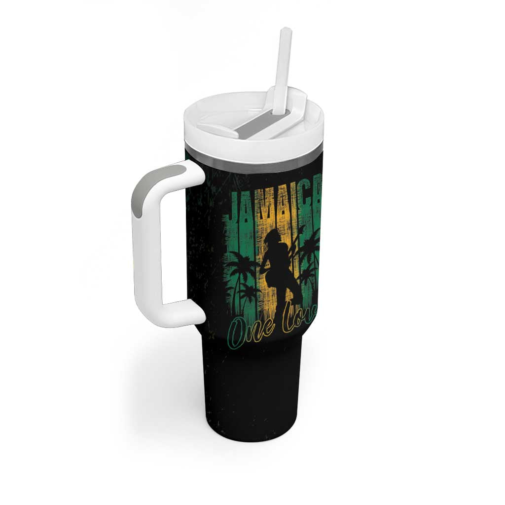 Jamaica One Love Grunge Tumbler With Handle Jamrock - Wonder Print Shop