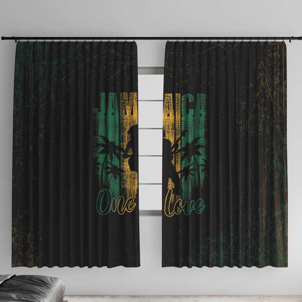 Jamaica One Love Grunge Window Curtain Jamrock - Wonder Print Shop