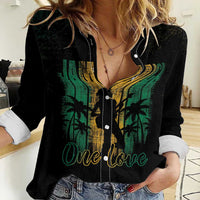 Jamaica One Love Grunge Women Casual Shirt Jamrock - Wonder Print Shop