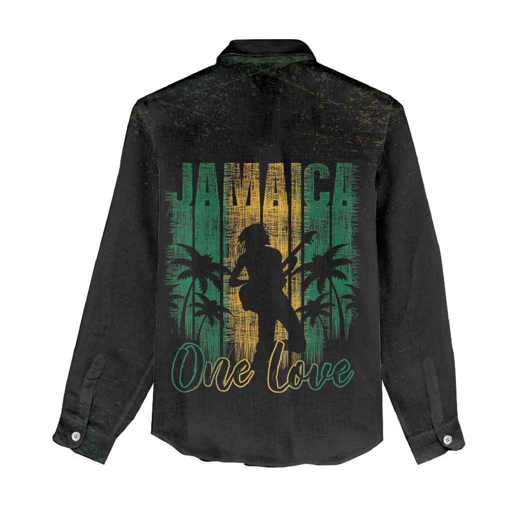 Jamaica One Love Grunge Women Casual Shirt Jamrock - Wonder Print Shop