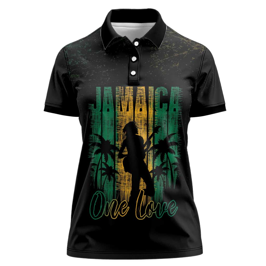 Jamaica One Love Grunge Women Polo Shirt Jamrock - Wonder Print Shop
