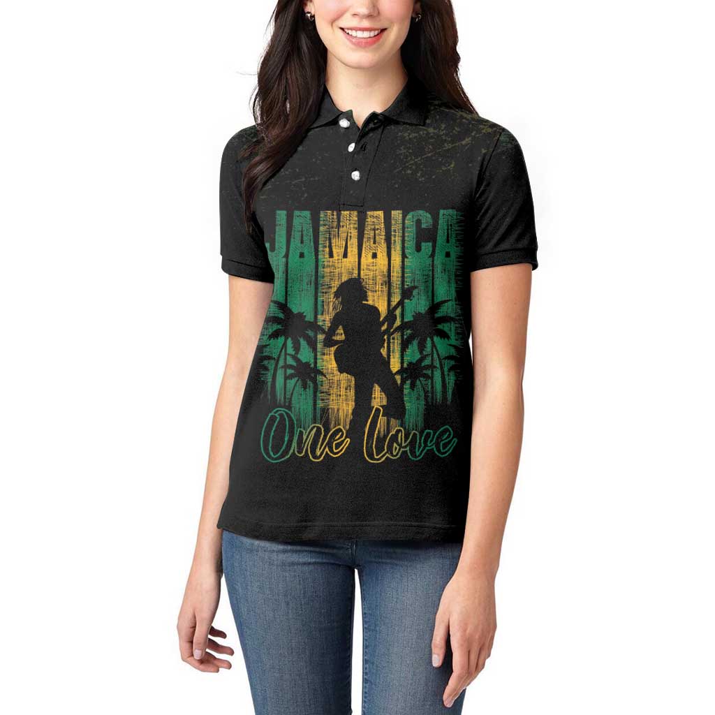 Jamaica One Love Grunge Women Polo Shirt Jamrock - Wonder Print Shop