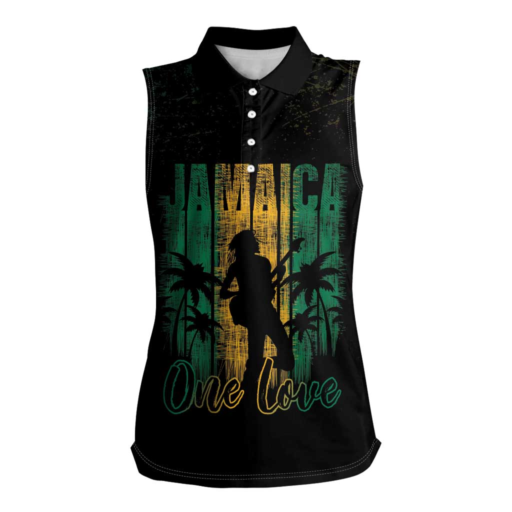 Jamaica One Love Grunge Women Sleeveless Polo Shirt Jamrock - Wonder Print Shop