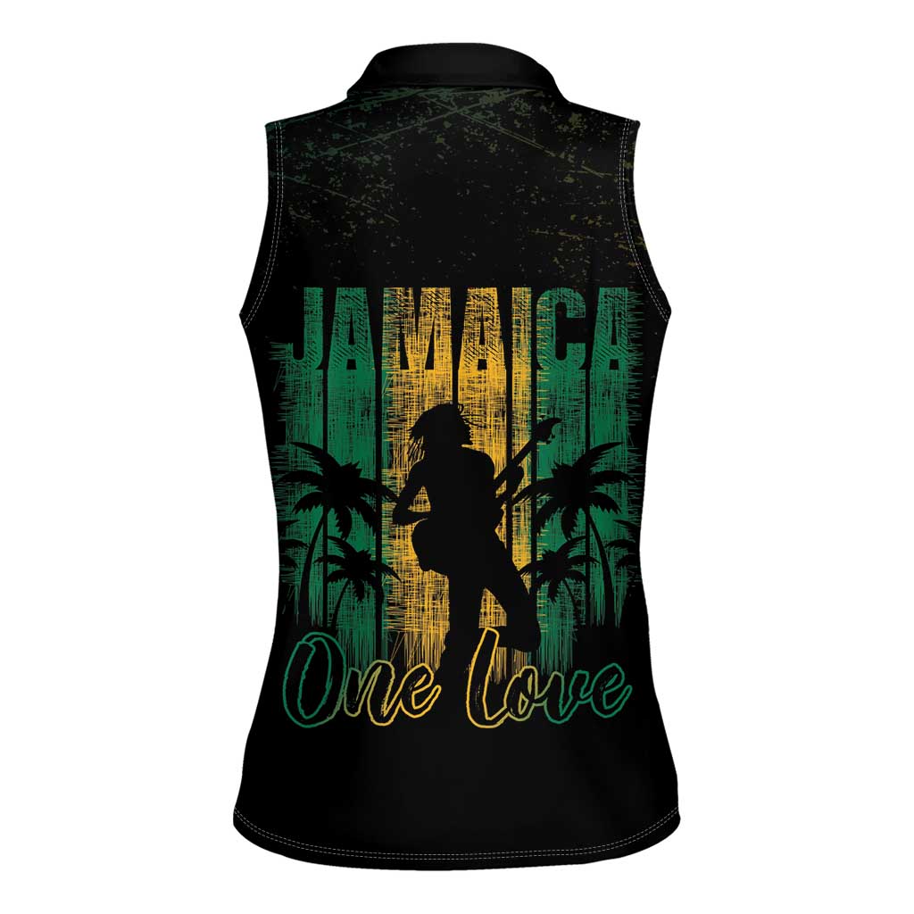 Jamaica One Love Grunge Women Sleeveless Polo Shirt Jamrock - Wonder Print Shop