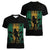 Jamaica One Love Grunge Women V-Neck T-Shirt Jamrock - Wonder Print Shop