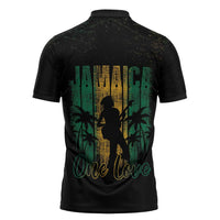 Jamaica One Love Grunge Zipper Polo Shirt Jamrock - Wonder Print Shop