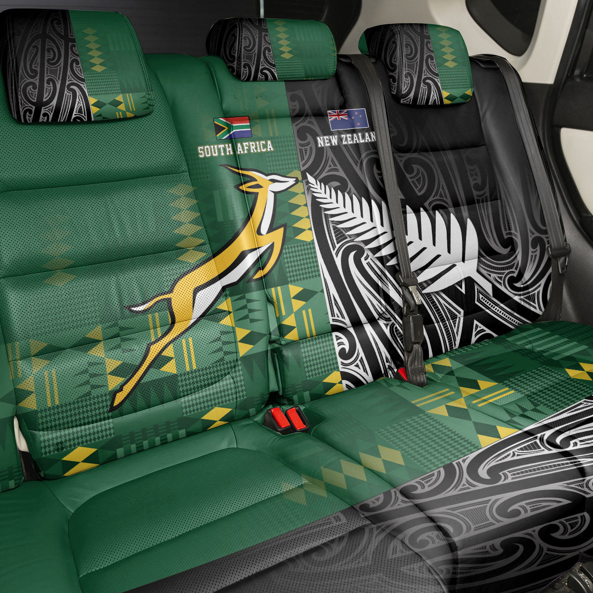 Rugby South Africa New Zealand Greatest Rivals Back Car Seat Cover Tribal Motifs