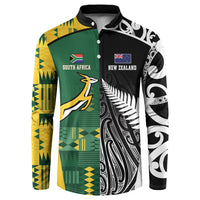 Custom Rugby South Africa New Zealand Greatest Rivals Button Sweatshirt Tribal Motifs