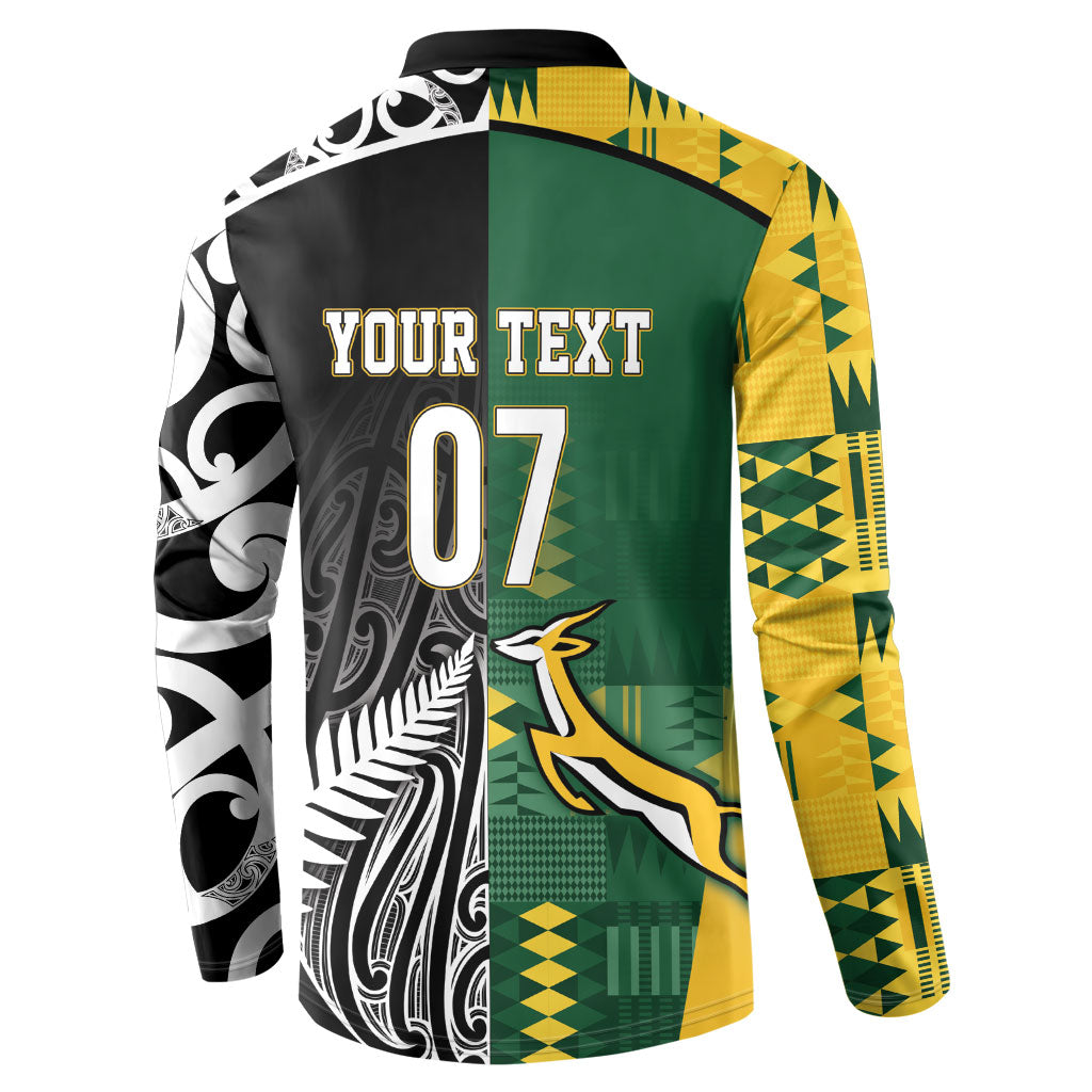 Custom Rugby South Africa New Zealand Greatest Rivals Button Sweatshirt Tribal Motifs