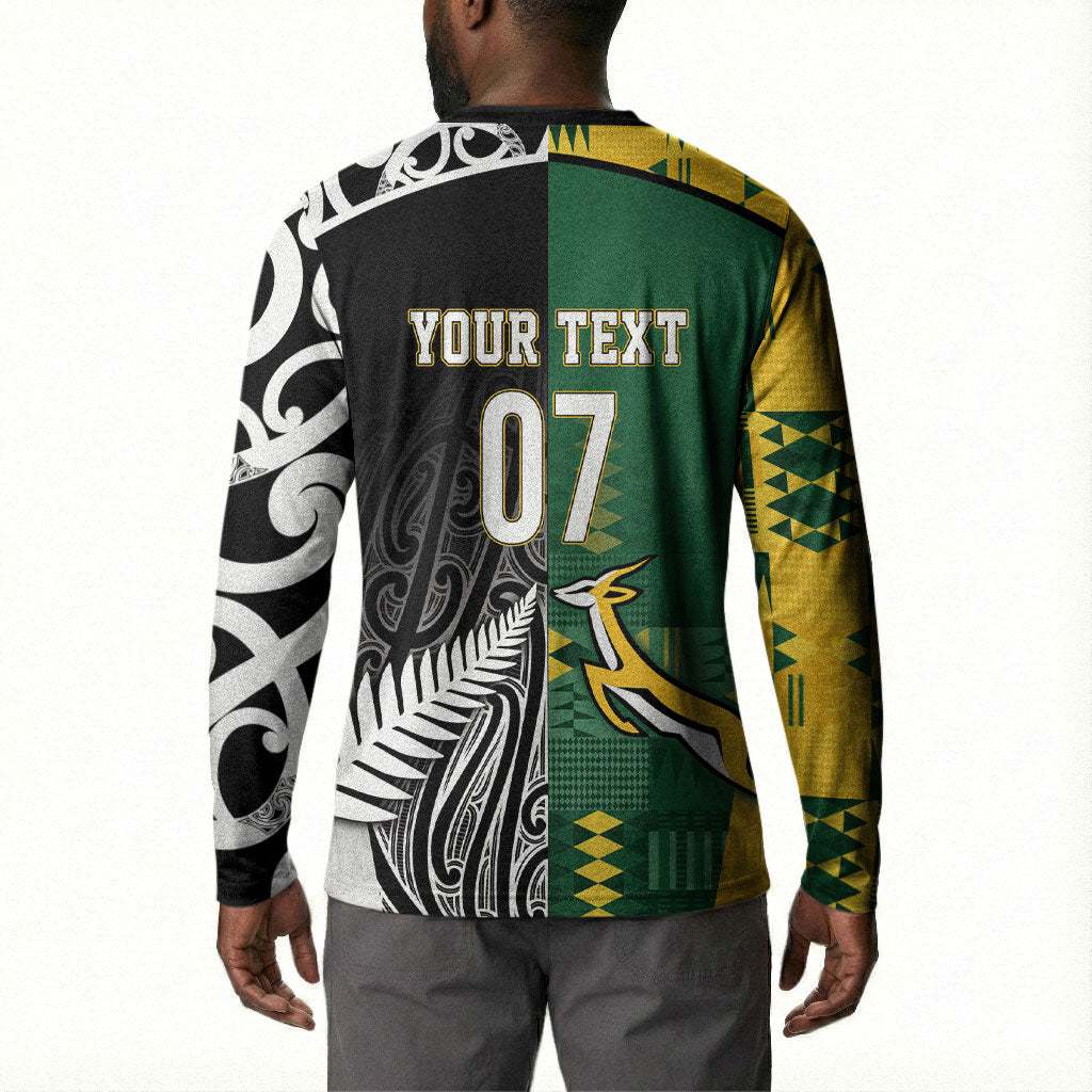 Custom Rugby South Africa New Zealand Greatest Rivals Button Sweatshirt Tribal Motifs