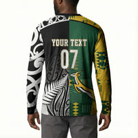 Custom Rugby South Africa New Zealand Greatest Rivals Button Sweatshirt Tribal Motifs