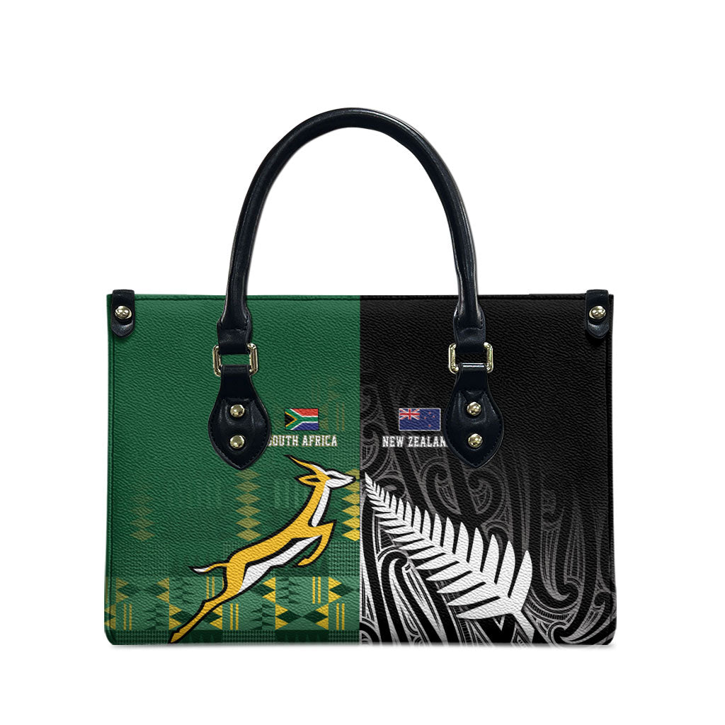 Rugby South Africa New Zealand Greatest Rivals Leather Bag Tribal Motifs