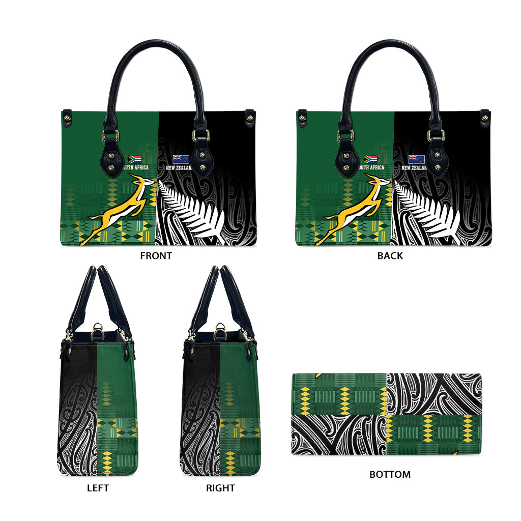 Rugby South Africa New Zealand Greatest Rivals Leather Bag Tribal Motifs