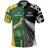 Custom Rugby South Africa New Zealand Greatest Rivals Polo Shirt Tribal Motifs