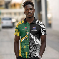 Custom Rugby South Africa New Zealand Greatest Rivals Polo Shirt Tribal Motifs