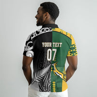 Custom Rugby South Africa New Zealand Greatest Rivals Polo Shirt Tribal Motifs