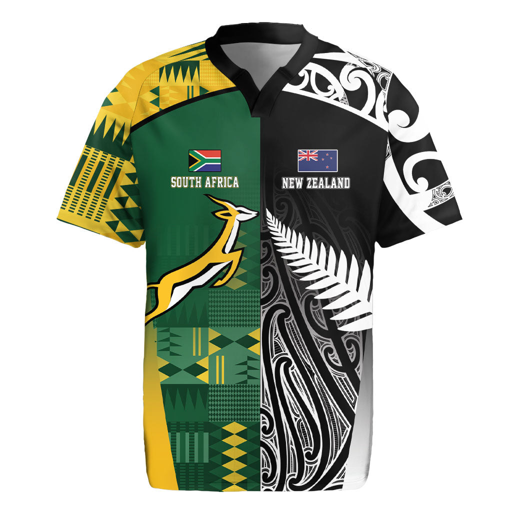Custom Rugby South Africa New Zealand Greatest Rivals Rugby Jersey Tribal Motifs
