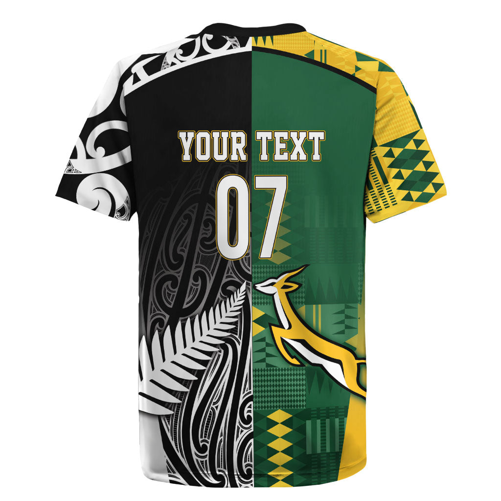 Custom Rugby South Africa New Zealand Greatest Rivals Rugby Jersey Tribal Motifs