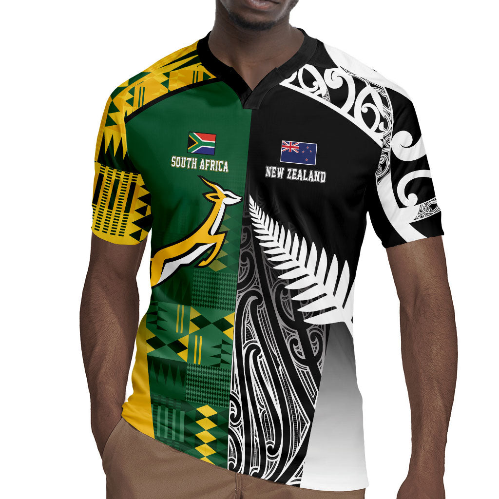 Custom Rugby South Africa New Zealand Greatest Rivals Rugby Jersey Tribal Motifs