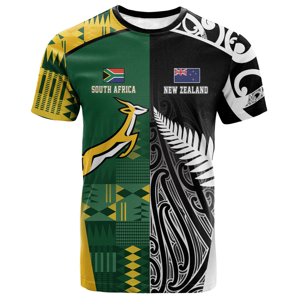 Custom Rugby South Africa New Zealand Greatest Rivals T shirt Tribal Motifs