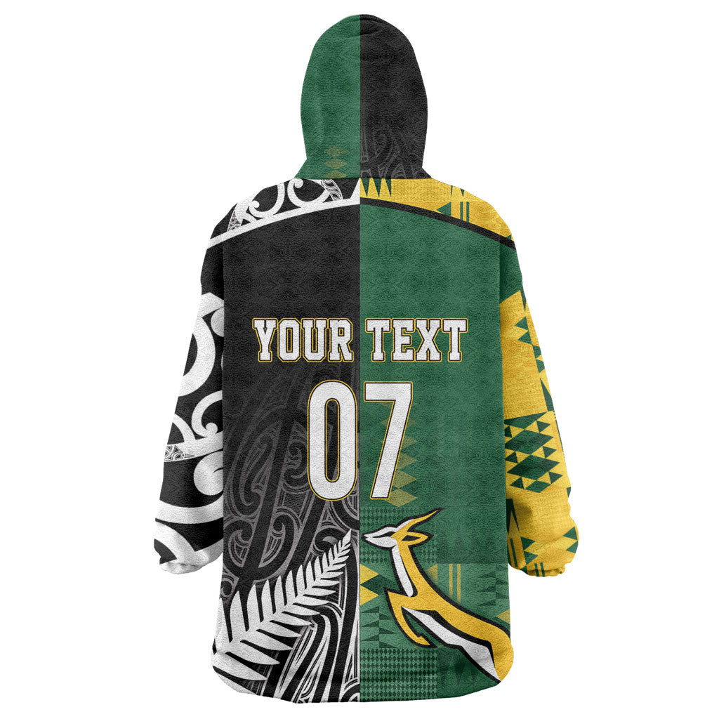 Custom Rugby South Africa New Zealand Greatest Rivals Wearable Blanket Hoodie Tribal Motifs