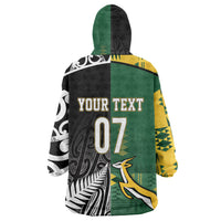 Custom Rugby South Africa New Zealand Greatest Rivals Wearable Blanket Hoodie Tribal Motifs