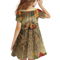 Dia de Los Muertos Mexico Family Matching Off Shoulder Maxi Dress and Hawaiian Shirt Aztec Goddess Mictecacihuatl LT7 - Wonder Print Shop