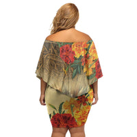 Dia de Los Muertos Mexico Family Matching Off Shoulder Short Dress and Hawaiian Shirt Aztec Goddess Mictecacihuatl LT7 - Wonder Print Shop