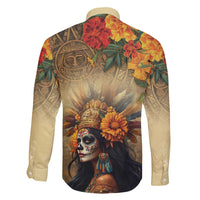 Dia de Los Muertos Mexico Family Matching Puletasi and Hawaiian Shirt Aztec Goddess Mictecacihuatl - Wonder Print Shop