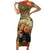 Dia de Los Muertos Mexico Family Matching Short Sleeve Bodycon Dress and Hawaiian Shirt Aztec Goddess Mictecacihuatl - Wonder Print Shop