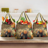 Dia de Los Muertos Mexico Grocery Bag Aztec Goddess Mictecacihuatl