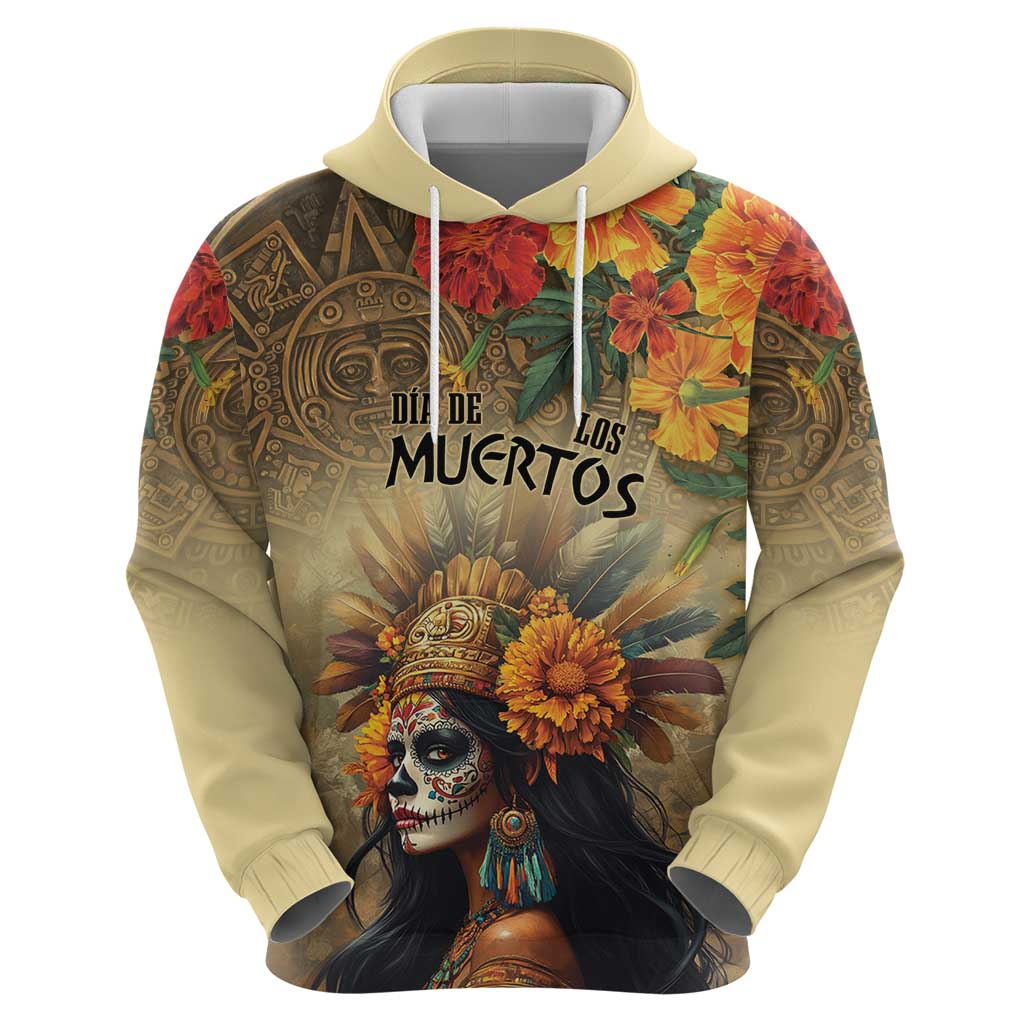 Dia de Los Muertos Mexico Hoodie Aztec Goddess Mictecacihuatl - Wonder Print Shop