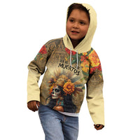 Dia de Los Muertos Mexico Kid Hoodie Aztec Goddess Mictecacihuatl - Wonder Print Shop