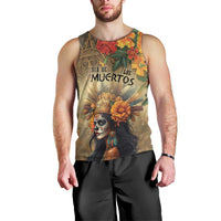 Dia de Los Muertos Mexico Men Tank Top Aztec Goddess Mictecacihuatl - Wonder Print Shop