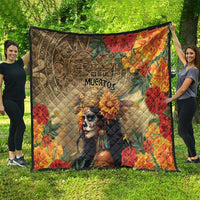 Dia de Los Muertos Mexico Quilt Aztec Goddess Mictecacihuatl - Wonder Print Shop