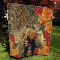 Dia de Los Muertos Mexico Quilt Aztec Goddess Mictecacihuatl - Wonder Print Shop