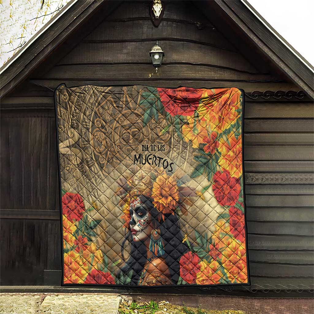 Dia de Los Muertos Mexico Quilt Aztec Goddess Mictecacihuatl - Wonder Print Shop