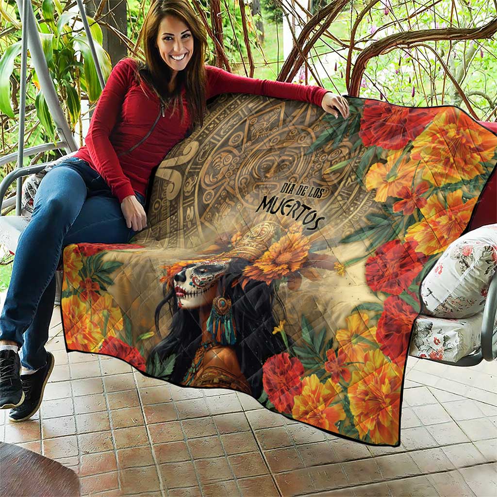 Dia de Los Muertos Mexico Quilt Aztec Goddess Mictecacihuatl - Wonder Print Shop